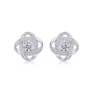 Cosmic Orbit Silver  Solitaire Stud Earrings - Stellaradorn