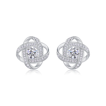 Cosmic Orbit Silver  Solitaire Stud Earrings - Stellaradorn