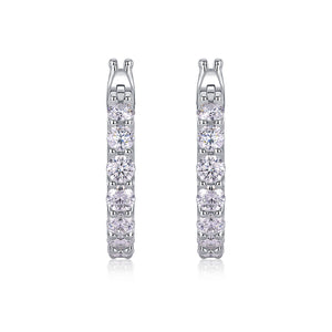 Dazzling Round Hoop Huggies Earrings - Stellaradorn