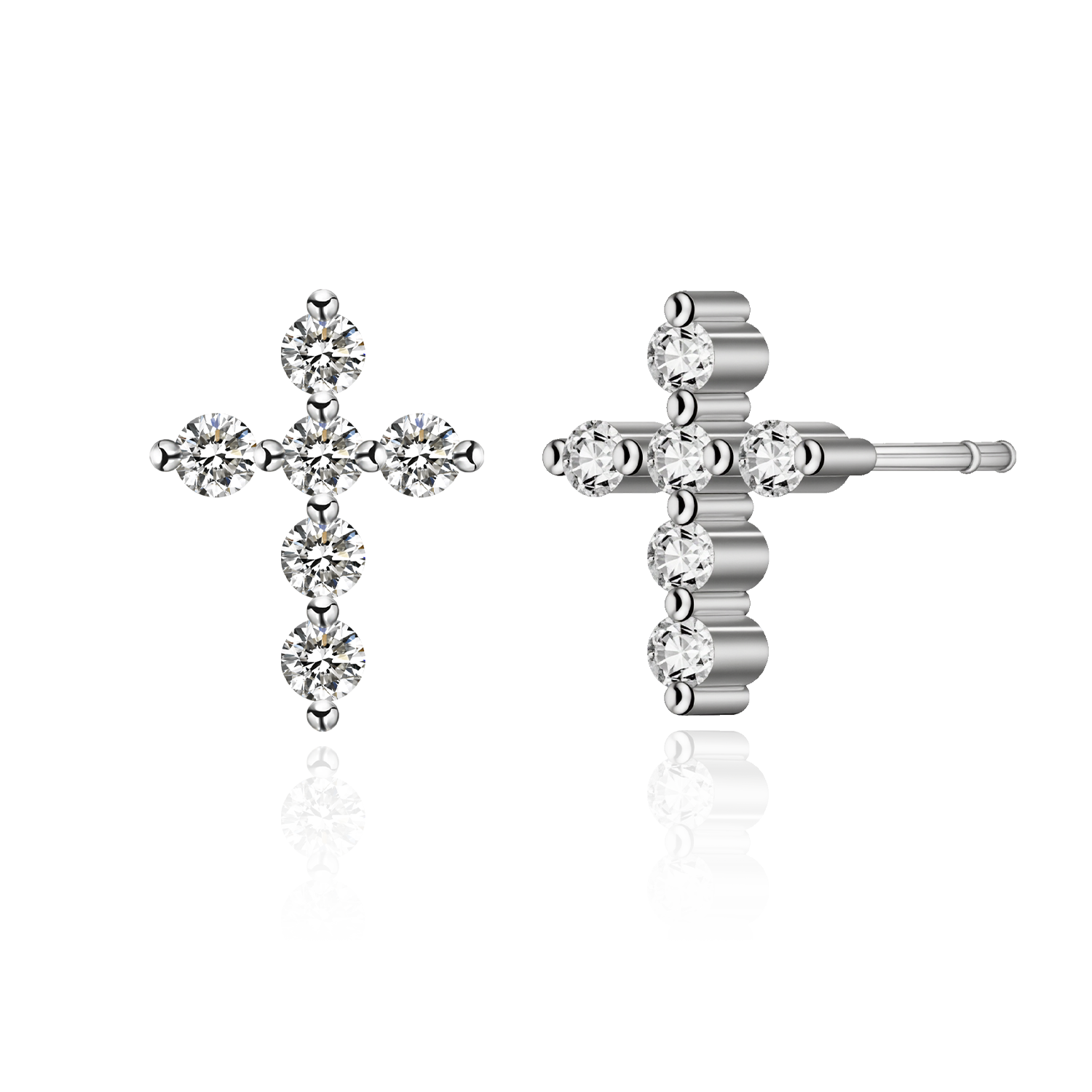 Eternal Grace Cross Stud Earrings - Stellaradorn