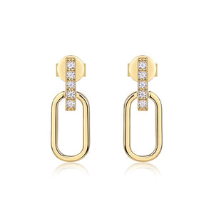 Gleaming Gold Paperclip Drop Earrings - Stellaradorn