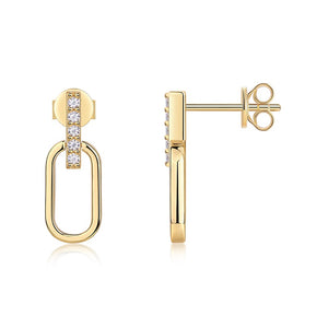 Gleaming Gold Paperclip Drop Earrings - Stellaradorn