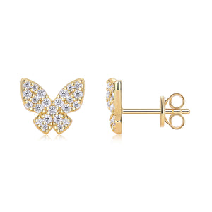 Glittering Butterfly Stud Earrings - Stellaradorn
