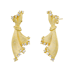 Golden Bow Elegance Hoop Huggies Earrings - Stellaradorn