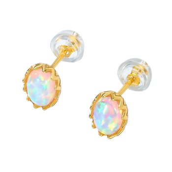 Luminous Opal Whisper Stud Earrings - Stellaradorn