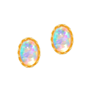 Luminous Opal Whisper Stud Earrings - Stellaradorn
