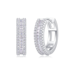 Radiant Layers Moissanite Hoop Earrings - Stellaradorn
