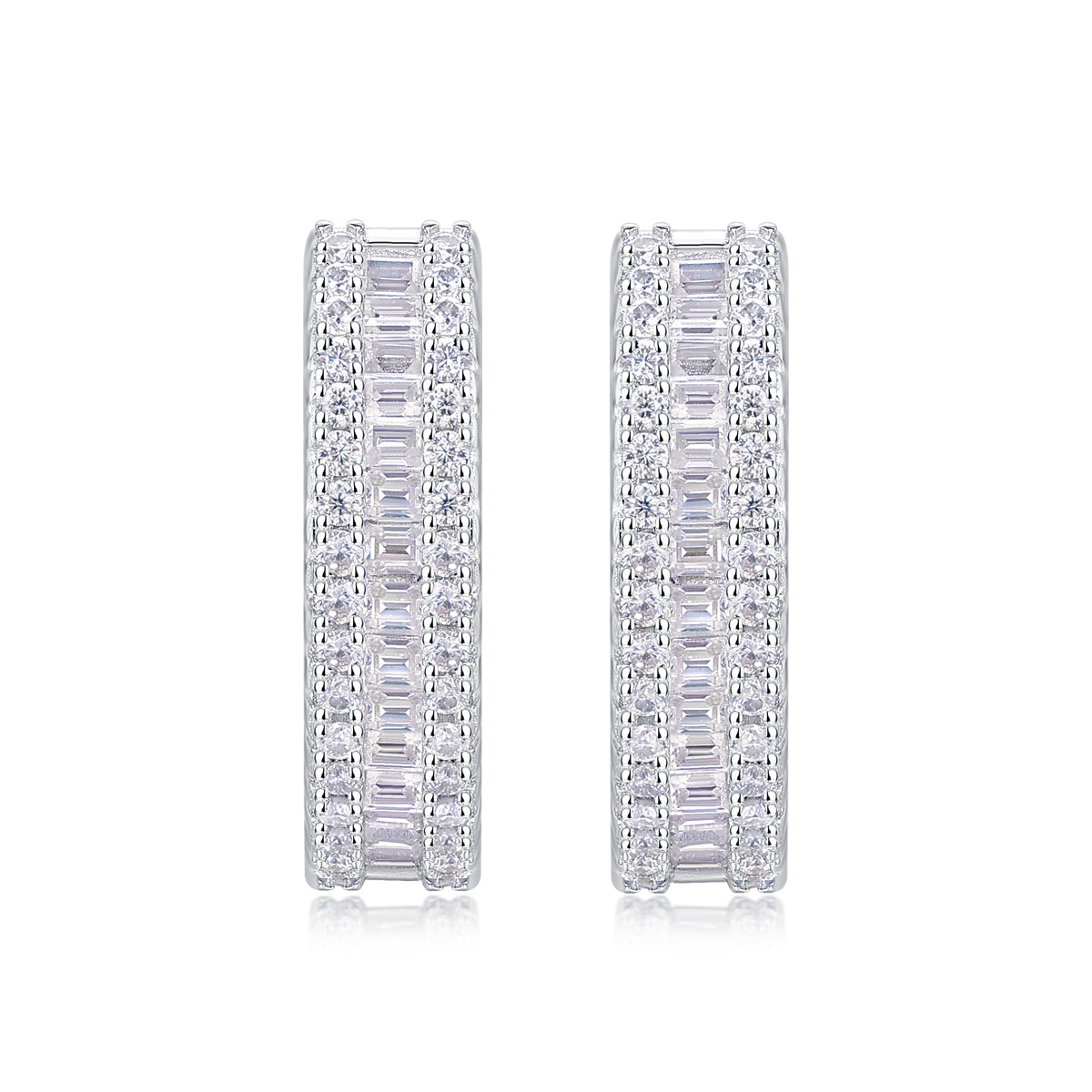 Radiant Layers Moissanite Hoop Earrings - Stellaradorn