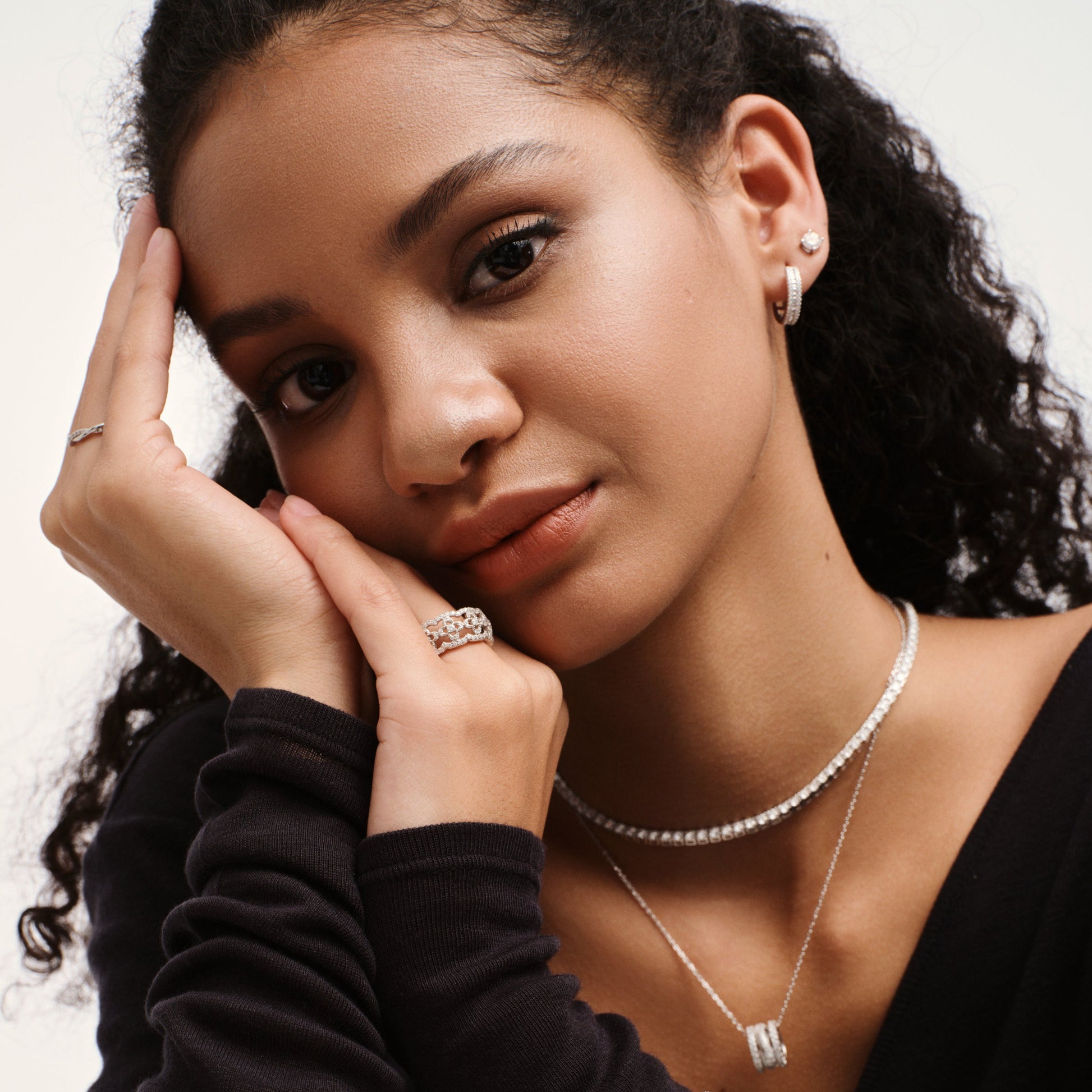 Radiant Layers Moissanite Hoop Earrings - Stellaradorn