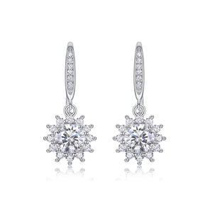 Radiant Snowflake Drop Earrings - Stellaradorn