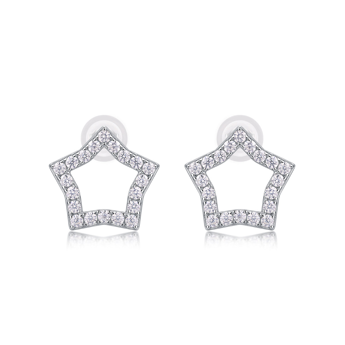 Shimmering Starry Silver Stud Earrings - Stellaradorn
