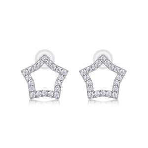 Shimmering Starry Silver Stud Earrings - Stellaradorn