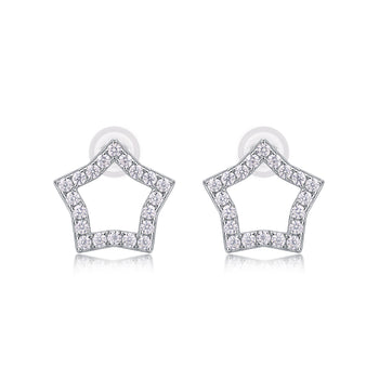 Shimmering Starry Silver Stud Earrings - Stellaradorn
