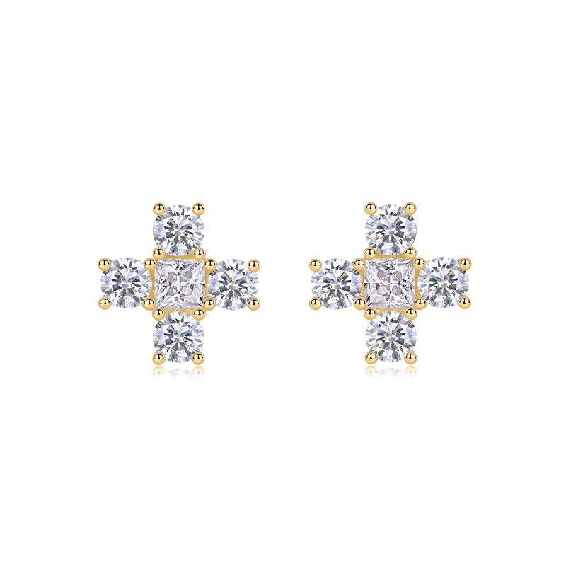 Sparkle Cross Stud Earrings - Stellaradorn