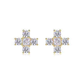 Sparkle Cross Stud Earrings - Stellaradorn
