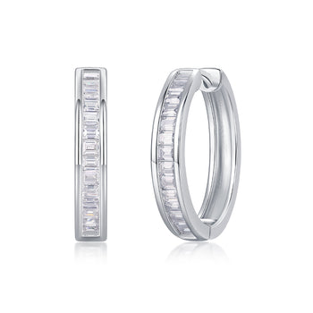 Timeless Baguette Hoop Huggies earrings - Stellaradorn