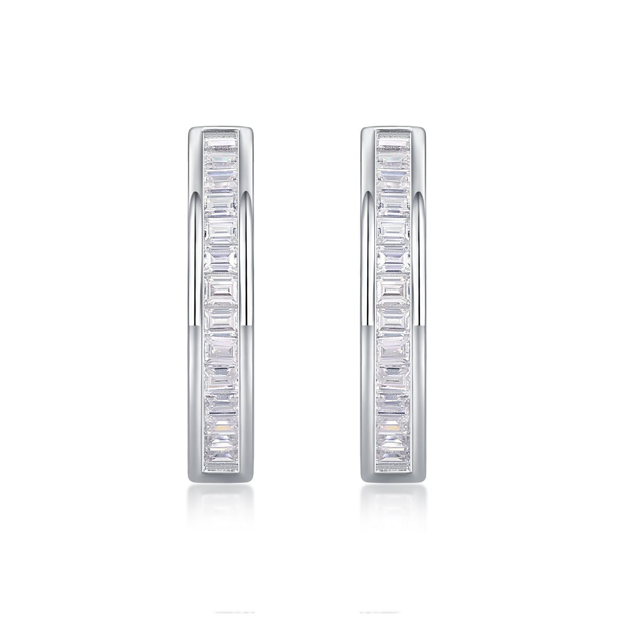 Timeless Baguette Hoop Huggies earrings - Stellaradorn