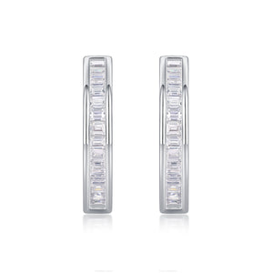 Timeless Baguette Hoop Huggies earrings - Stellaradorn
