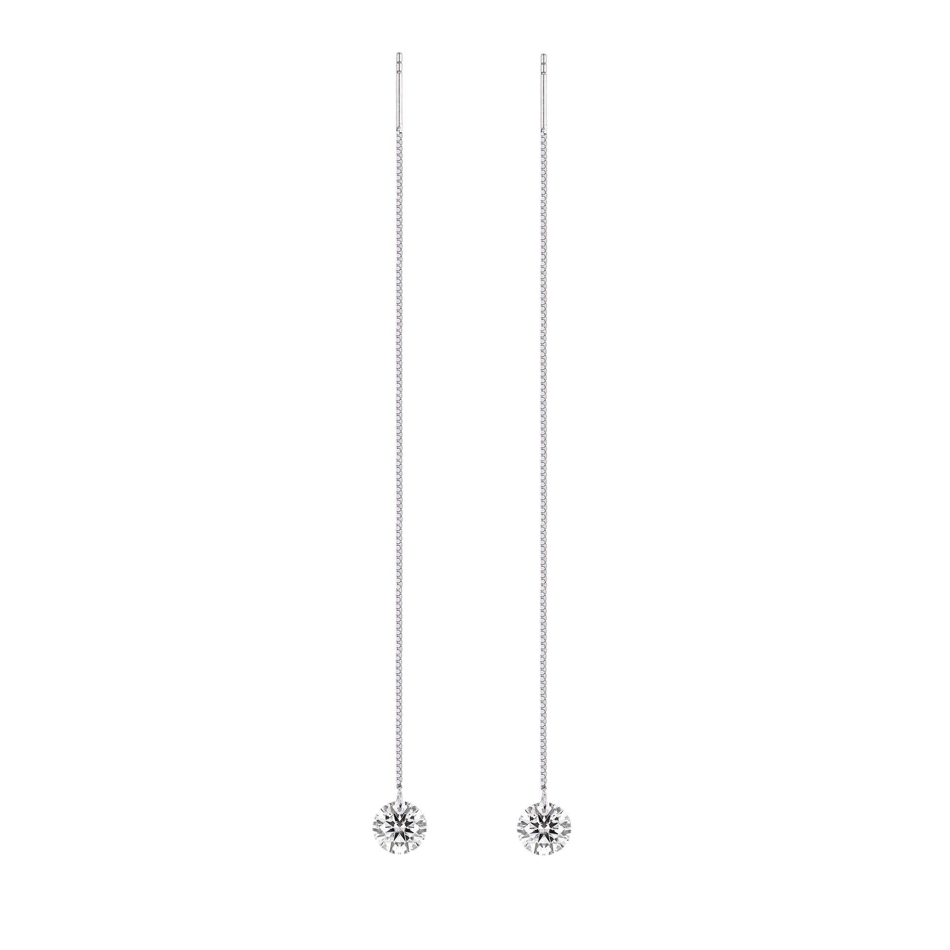 Chic Long Solitaire Drop Earrings - Stellaradorn