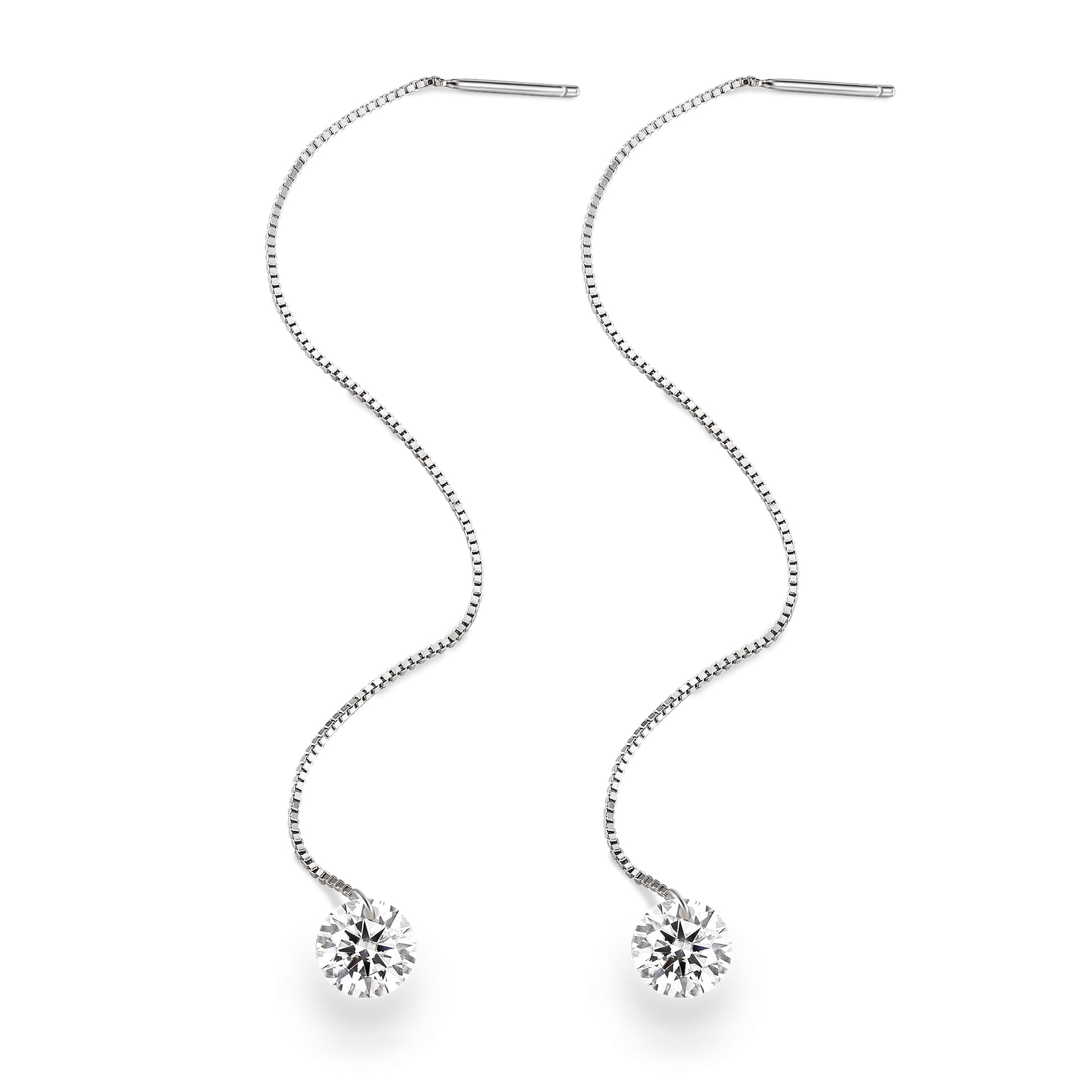 Chic Long Solitaire Drop Earrings - Stellaradorn