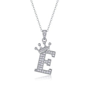 Letters Nametag Crowned Charm Necklace - Stellaradorn