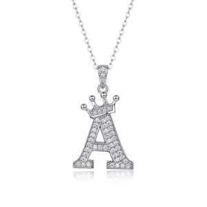 Letters Nametag Crowned Charm Necklace - Stellaradorn