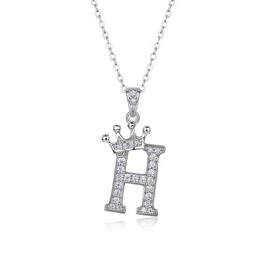 Letters Nametag Crowned Charm Necklace - Stellaradorn