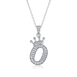 Letters Nametag Crowned Charm Necklace - Stellaradorn