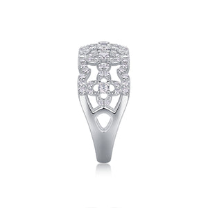Elegance of Blossoms Clover Moissanite Wedding Ring - Stellaradorn