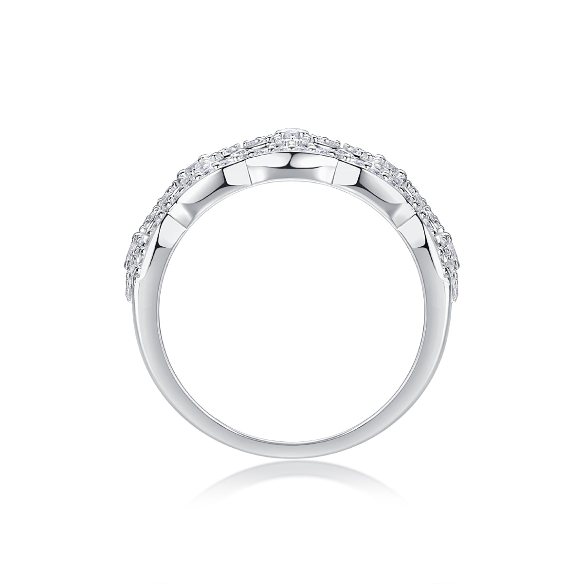 Elegance of Blossoms Clover Moissanite Wedding Ring - Stellaradorn