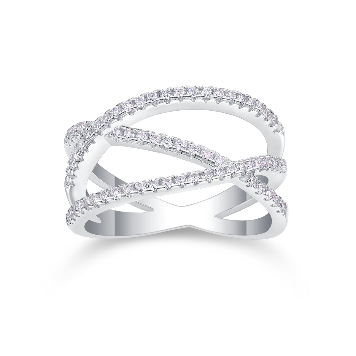 Galaxy-Inspired Criss Cross Eternity Ring - Stellaradorn