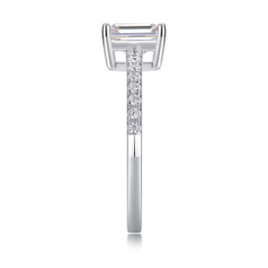 Radiant Emerald-Cut Moissanite Solitaire Ring - Stellaradorn