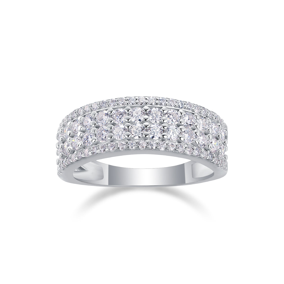Radiant Four-Row Half Eternity Ring - Stellaradorn