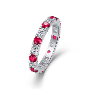 Radiant Ruby Eternity Stacking Ring - Stellaradorn