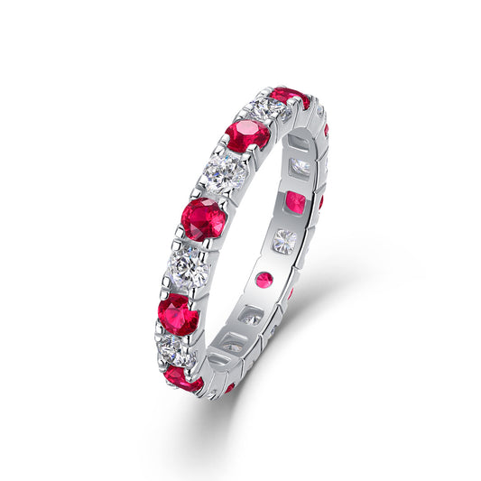 Radiant Ruby Eternity Stacking Ring - Stellaradorn