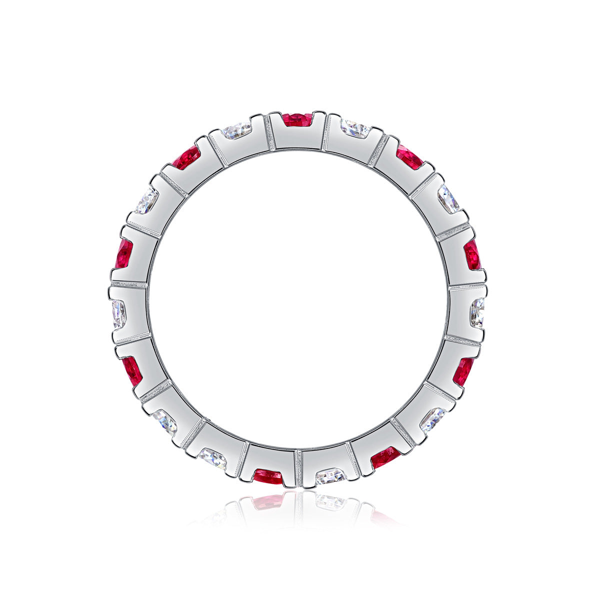 Radiant Ruby Eternity Stacking Ring - Stellaradorn