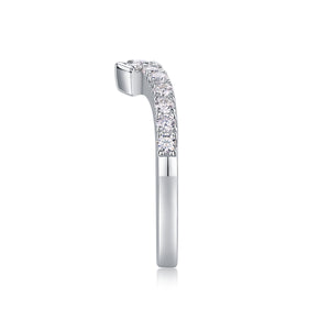 V-Shaped Half Eternity Stacking Ring - Stellaradorn