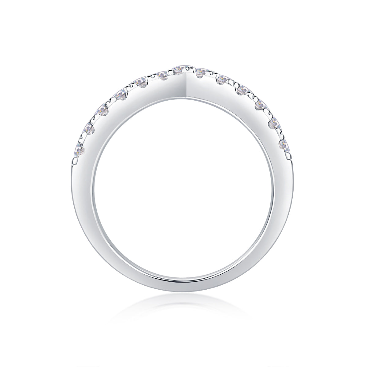 V-Shaped Half Eternity Stacking Ring - Stellaradorn