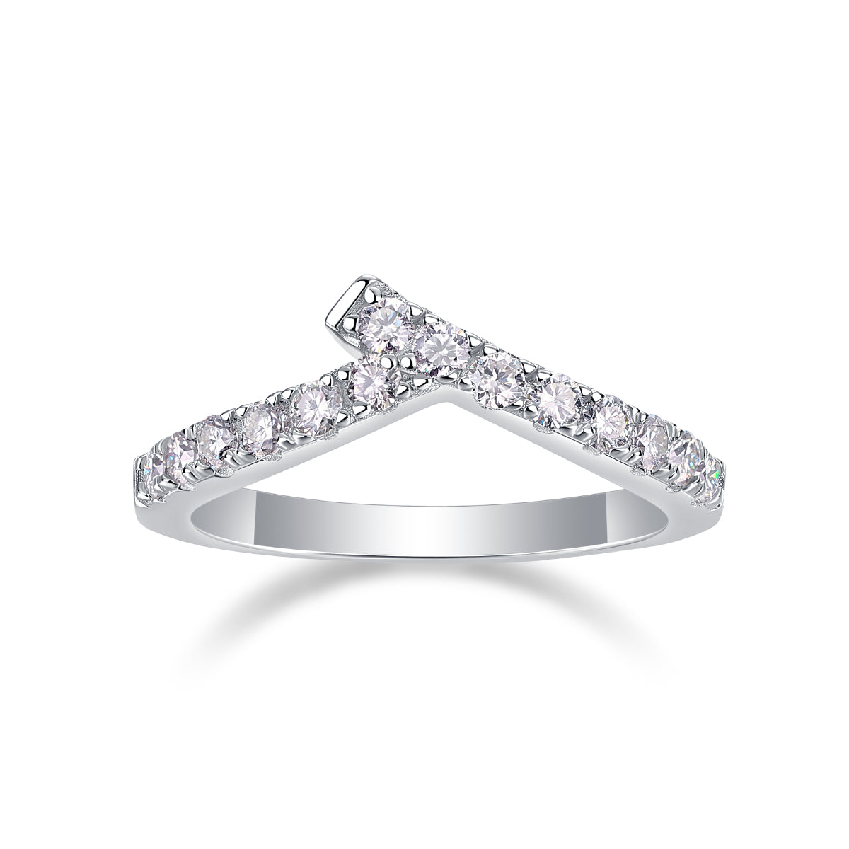 V-Shaped Half Eternity Stacking Ring - Stellaradorn