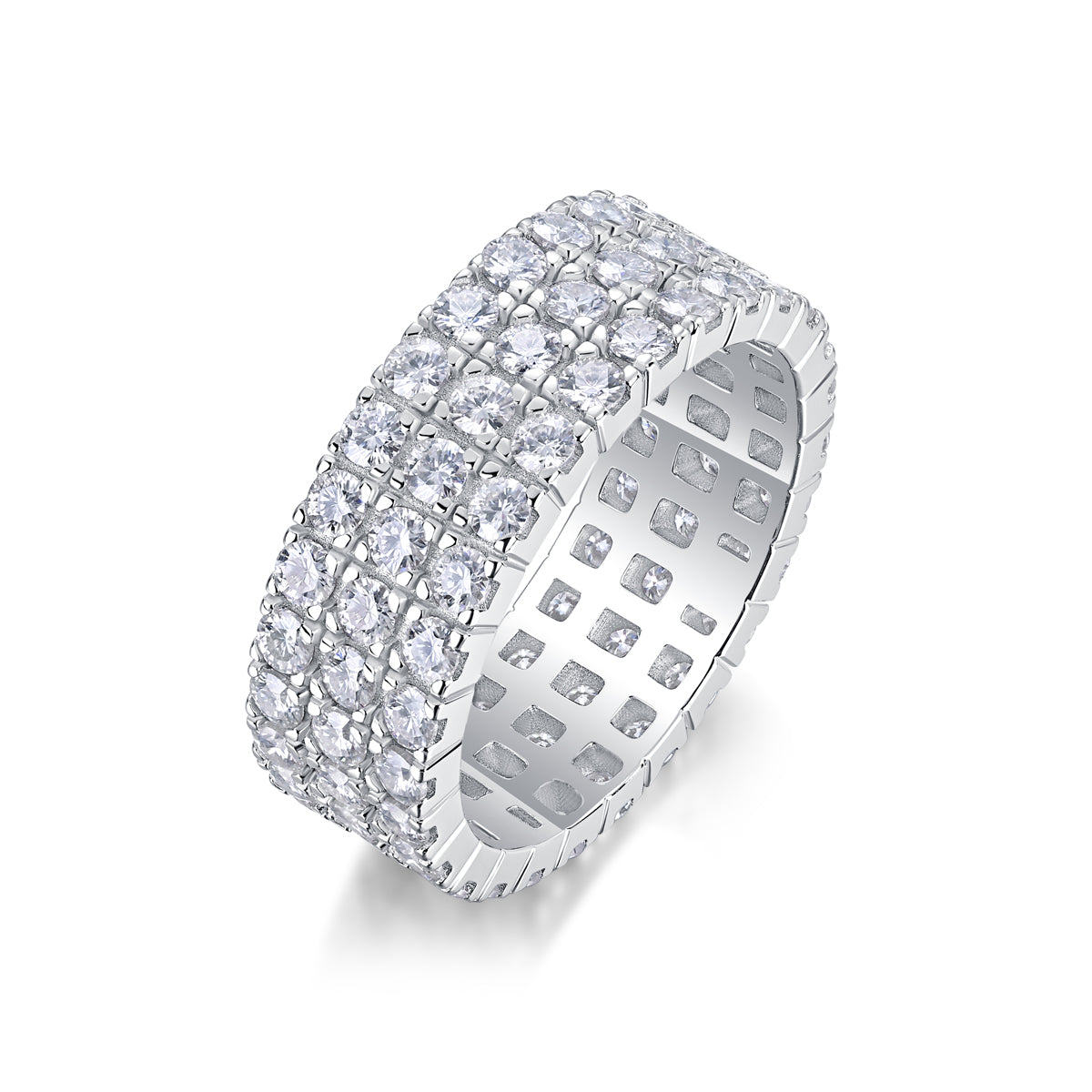 Wide Multi-Row Moissanite Band Stacking Ring - Stellaradorn