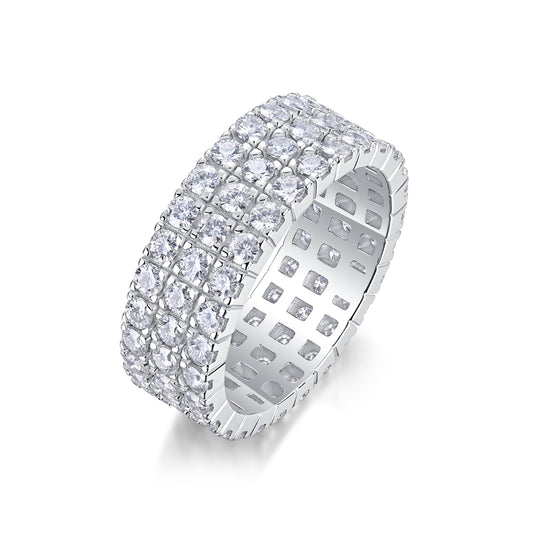 Wide Multi-Row Moissanite Band Stacking Ring - Stellaradorn