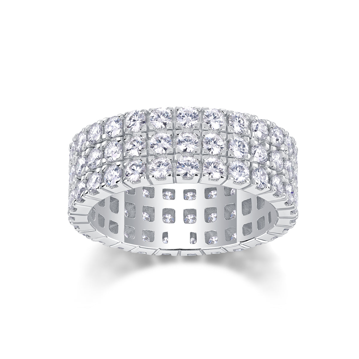 Wide Multi-Row Moissanite Band Stacking Ring - Stellaradorn