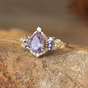 Rowan Vintage Sparkle Cut Alexandrite Halo Engagement Ring