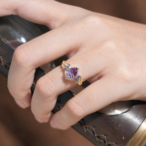 Rowan Vintage Sparkle Cut Alexandrite Halo Engagement Ring