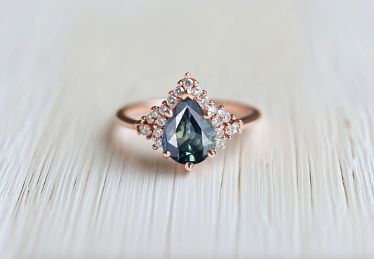 Love Parade Sapphire Engagement Ring, Blue Sapphire Engagement Ring, Sapphire Wedding Ring