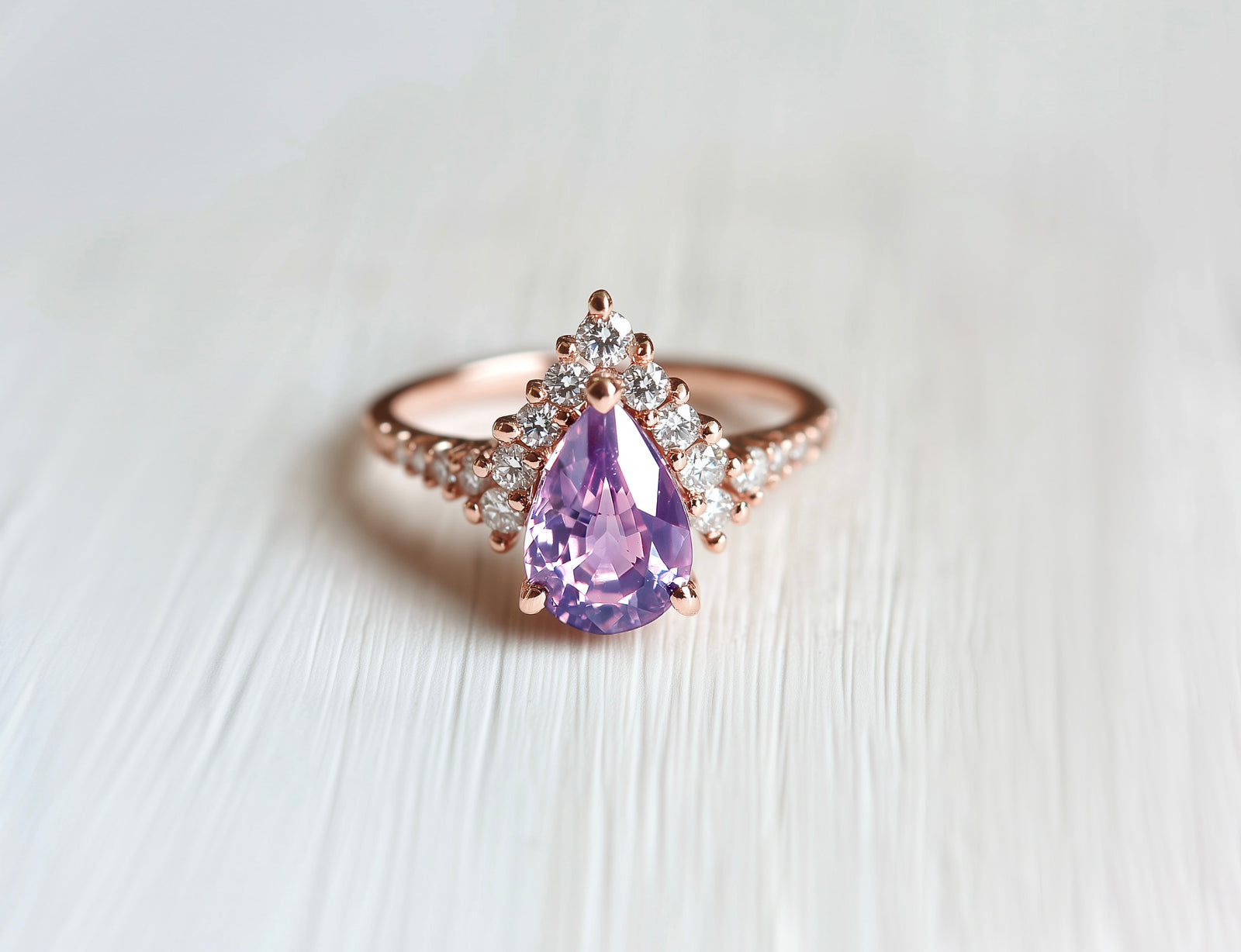 Dawn Violet Amethyst Engagement Rings, Classic Amethyst Engagement Ring
